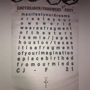 Travis Scott Cactus Jack Fragment Manifest T-shirt